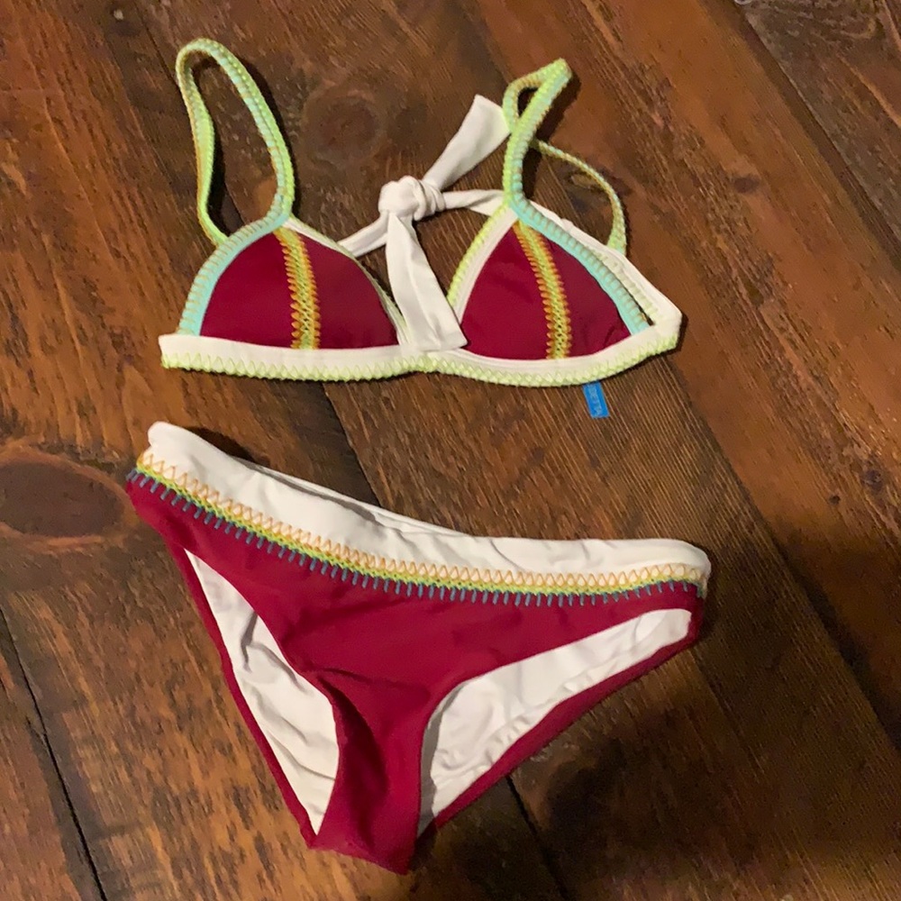 Benedetta 2-piece bikini with embroidery stitching, worn once